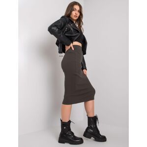 Khaki tužková sukne RUE PARIS L/XL