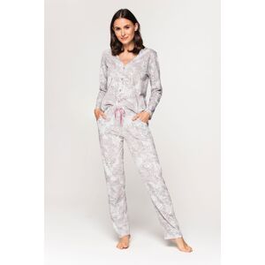 Dámske pyžamo Cana 580 dl / r 3XL ružovo-šedá 3XL