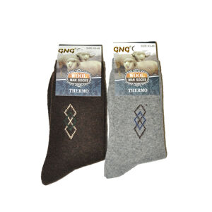 Pánske ponožky 8788 Thermo Wool - GNG hnědý vzor 43-46