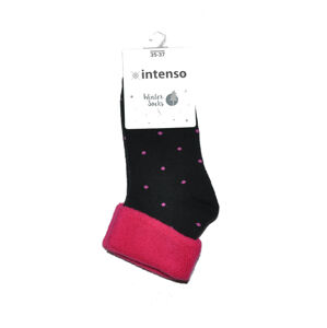 Dámske bodkované ponožky Intenso 1320 Winter Frotte 35-40 čierna 35-37