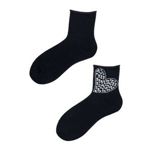 Dámske ponožky s ozdobnými kamienkami YO! SK-94 mix barev-mix designu Univerzální