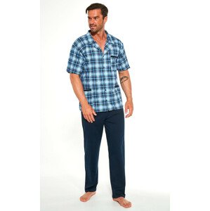 Rozopínacie pánske pyžamo Cornette 318/44 3XL-5XL modrá 4XL