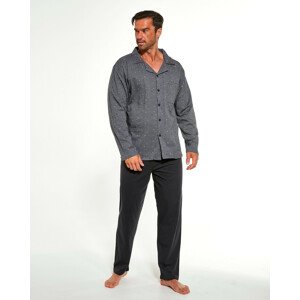 Pánske rozopínajúce pyžamo Cornette 114/49 387702 dl / r 3-5XL šedá 4XL