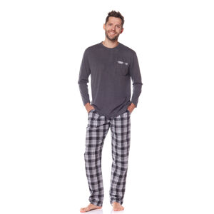 Pánske pyžamo dl / dl 2161 POCKET GRAFITOWY XL