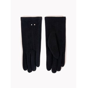 Dámske rukavice YO! RS-070 S ozdobnými kamienkami čierna 23 cm