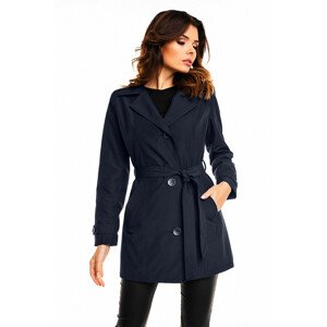 Dámsky kabát / plášť model 128510 - Cabby tmavo modrá 42 / XL