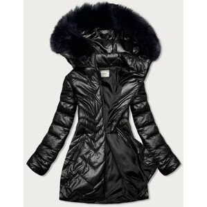 Čierna dámska bunda na prechodné obdobie (MM21-83) 48