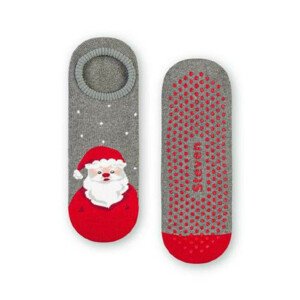 Dámske vianočné ponožky - Froté s ABS 132 MELANŽOVĚ ŠEDÁ 35-37