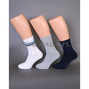 Ponožky E & E 024 A'5 biela / pruhy 39-42