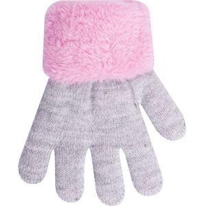Detské rukavičky zateplené kožúškom R-103 - YoJ ružová 16