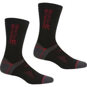Pánske ponožky Regatta RUH041 2Pair Wool Hiker QDD čierne Černá 39-42