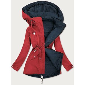 Červeno-tmavo modrá obojstranná dámska bunda (W505) Červená S (36)