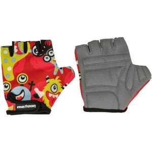 Detské cyklistické rukavice Meteor Junior Monsters viacfarebné S