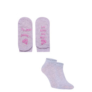 Dámske ponožky s nápisom YO! SK-62, ABS 35-38 zmes farieb 35-38