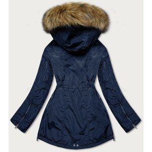 Tmavo modrá teplá dámska zimná bunda s kapucňou (7309) tmavěmodrá XL (42)