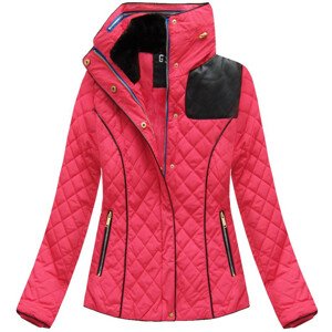 Krátka ružová prešívaná dámska zimná bunda (WZ105) Růžová L (40)