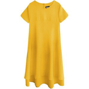 Žlté trapézové šaty (438ART) žltá 50