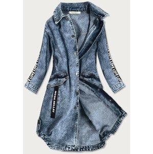 Svetlo modrá voľná dámska džínsová bunda / prikrývka cez oblečenie (C101) odcienie niebieskiego S (36)