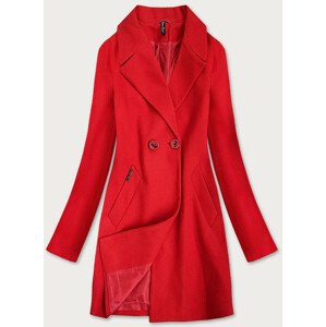 Červený dámsky dvojradový kabát (2721) červená L (40)