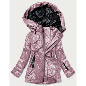 Ružová dámska bunda s kapucňou (7726) Růžová 48