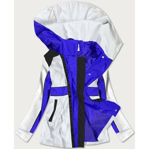 Svetlo modro-biela dámska bunda vetrovka s kapucňou (YR1967) odcienie niebieskiego S (36)