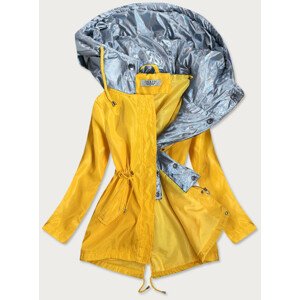 Žlto / strieborná dámska bunda s ozdobnou kapucňou (YR2022) Žlutá S (36)