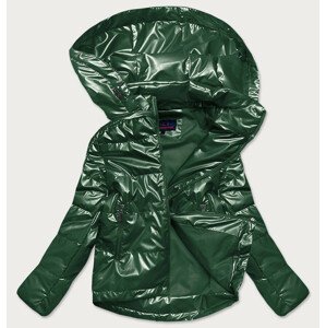 Zelená dámska lesklá bunda oversize (2021-06BIG) odcienie zieleni 46