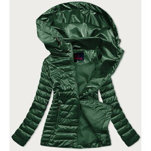 Zelená dámska bunda s kapucňou (2021-11) odcienie zieleni XL (42)