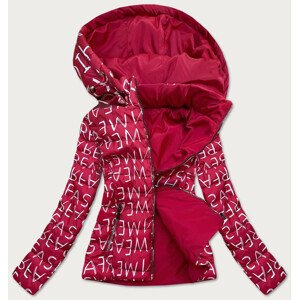 Červená dámska obojstranná bunda s kapucňou (5128) farba: červená, veľkosť: S (36)
