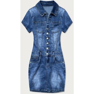 Svetlomodré krátke džínsové/denim šaty (GD6665) modrá S (36)