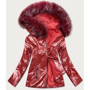 Vínová dámska zimná bunda metalická (721ART) farba: gaštan, veľkosť: 46