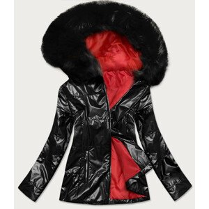 Čierna dámska zimná bunda metalická (721ART) farba: čierna, veľkosť: M (38)