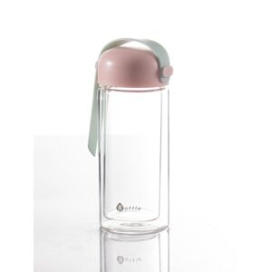 Szklana butelka z zakrętką różowo-miętowa 240ml