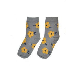 Dámske ponožky Magnetis 77 Yellow Flowers 21/22 šedá univerzálny