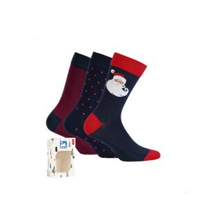 Pánske sviatočné vianočné ponožky Wola W94.P55 A'3 námorníctvo 42-44