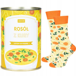 Ponožky SOXO GOOD STUFF - Vývar v konzerve žltá / oranžová 40-45