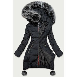 Čierna dámska zimná bunda s predĺženými bokmi (GWW1716) černá XL (42)