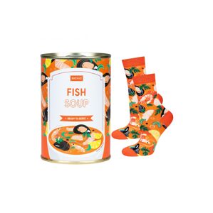 Ponožky Soxo Fish Soup (Rýba polievka) oranžová 40-45