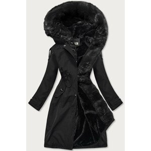 Čierna dámska bavlnená zimná bunda parka (FM03-B1)