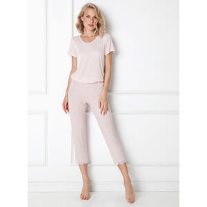 Dámske pyžamo Nancy Long - Aruelle svetlo ružová M