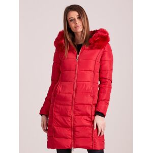 Červená prešívaná bunda na zimu XL