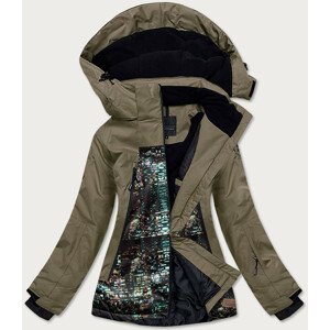 Dámska zimná športová bunda v khaki farbe (B2373) khaki L (40)