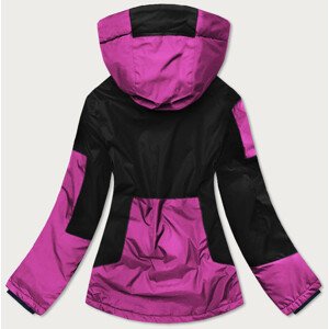 Ružovo-čierna dámska zimná bunda so snehovým pásom (B2392) ružová M (38)