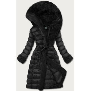 Čierna dámska zimná bunda s kapucňou (FM09-1) černá S (36)