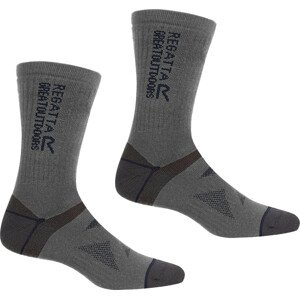 Pánske ponožky Regatta RUH041 2 Pair Wool Hiker N20 sivé šedá 43-47