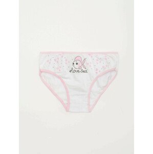 Dievčenské bavlnené nohavičky s potlačou 6860 - FPrice biela s ružovou 122/128