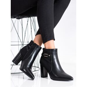 Exkluzívny členkové topánky dámske čierne na širokom podpätku 40