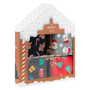 Pánske vianočné boxerky SOXO v krabičke - L, 4-pack mix L