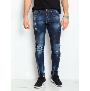 Pánske roztrhané džínsy SP-3010 - FPrice 29 jeans-modrá
