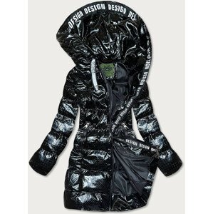 Čierna dámska zimná bunda s 3D efektom (CAN-581) čierna XL (42)